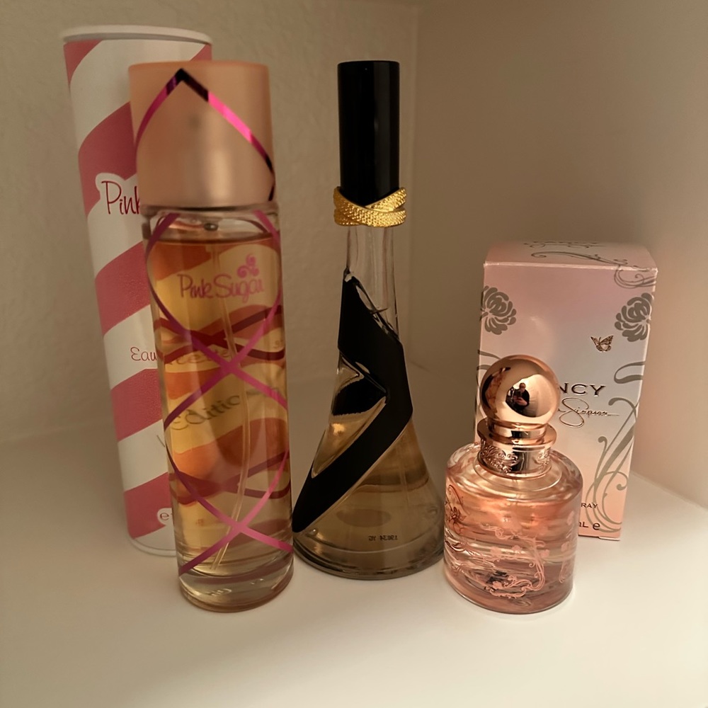 Pink sugar, fancy, reb’l fleur fragrance
